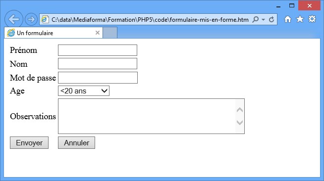 Formulaire Html Php - Service Publique