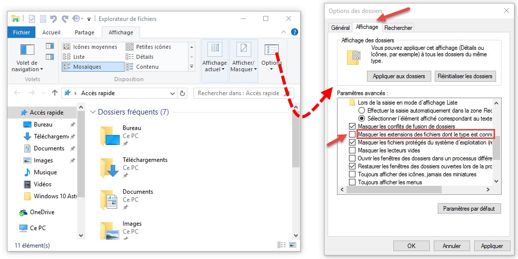Windows 10 - Afficher les extensions dans l’Explorateur de fichiers ...